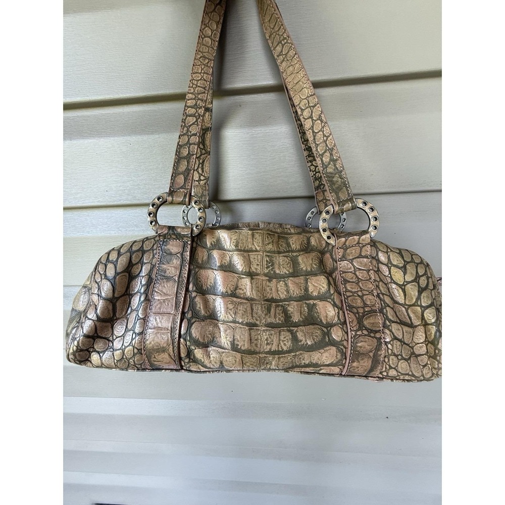 Donald J Pliner Dusty Pink Embossed Croc COUTURE Handbag.. Limited And Rare!